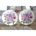 - Supla2li-2398-Gorsel2 - Realhomes  Realhomes Lila Renk Demet Zambak Motifli Modern 2'li Yuvarlak Servis Altlığı - Supla Realhomes