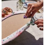 Realhomes Pudra Beyaz Yatay Temalı Dijital Baskılı Modern 2'li Yuvarlak Servis Altlığı - Supla Realhomes