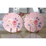 Realhomes Pudra Temalı Kavaniçe Dijital Baskılı Modern 2'li Yuvarlak Servis Altlığı - Supla Realhomes