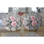 Realhomes Füme Temalı Kavaniçe Çiçek Motifli Dijital Baskılı Modern 2'li Yuvarlak Servis Altlığı - Supla Realhomes