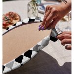 Realhomes Siyah Beyaz Gri Elmas Şekilli Modern 2'li Yuvarlak Servis Altlığı - Supla Realhomes