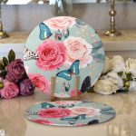 Realhomes Lekeli Kelebekler Çizimli Modern 2'li Yuvarlak Servis Altlığı - Supla Realhomes