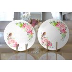 - Supla2li-2432-Gorsel2 - Realhomes Realhomes Kuş Motifli A True Love Story Never Ends Renkli Modern 2'li Yuvarlak Servis Altlığı - Supla Realhomes