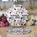 Realhomes Düzensiz Geometrik Şekiller Dijital Baskılı Modern 2'li Yuvarlak Servis Altlığı - Supla Realhomes