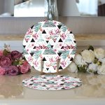 Realhomes Düzensiz Geometrik Şekiller Dijital Baskılı Modern 2'li Yuvarlak Servis Altlığı - Supla Realhomes