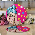 - Supla2li-244-Gorsel1 - Realhomes Realhomes Pop Art Dijital Baskılı Modern 2'li Yuvarlak Servis Altlığı - Supla Realhomes