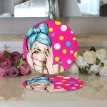 - Supla2li-244-Gorsel3 - Realhomes Realhomes Pop Art Dijital Baskılı Modern 2'li Yuvarlak Servis Altlığı - Supla Realhomes