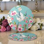 - Supla2li-2444-Gorsel1 - Realhomes Realhomes Ebabil Kuşları Motifli Modern 2'li Yuvarlak Servis Altlığı - Supla Realhomes