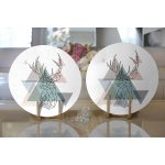 Realhomes Geyik Çizimli Modern Dijital Baskılı 2'li Yuvarlak Servis Altlığı - Supla Realhomes