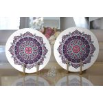 - Supla2li-2448-Gorsel2 - Realhomes Realhomes Daire Çini Desenli Dijital Baskılı Modern 2'li Yuvarlak Servis Altlığı - Supla Realhomes