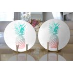 - Supla2li-2451-Gorsel2 - Realhomes Realhomes Mavi Ananas Dijital Baskılı Modern 2'li Yuvarlak Servis Altlığı - Supla Realhomes