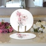 - Supla2li-2456-Gorsel3 - Realhomes  Realhomes Ogea Çiçek Temalı Yaprak Çizimi Modern 2'li Yuvarlak Servis Altlığı - Supla Realhomes