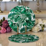 - Supla2li-2462-Gorsel1 - Realhomes  Realhomes Mint Yeşili Kavaniçe Motifli Modern 2'li Yuvarlak Servis Altlığı - Supla Realhomes