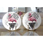 - Supla2li-2466-Gorsel2 - Realhomes Realhomes Martı Desenli Flamingo Temalı Dijital Baskılı Modern 2'li Yuvarlak Servis Altlığı - Supla Realhomes