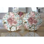 - Supla2li-2478-Gorsel2 - Realhomes  Realhomes Mavi Çizgi Desenli Kavaniçe Çiçek Motifli Modern 2'li Yuvarlak Servis Altlığı - Supla Realhomes