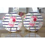 - Supla2li-2498-Gorsel2 - Realhomes  Realhomes Mavi Çizgiler Desenli Dijital Baskılı Modern 2'li Yuvarlak Servis Altlığı - Supla Realhomes