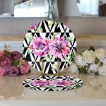 - Supla2li-2500-Gorsel3 - Realhomes Realhomes Geometrik Elmas Çizimli Dijital Baskılı Modern 2'li Yuvarlak Servis Altlığı - Supla Realhomes