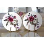 Realhomes Cep Saati Motifli Kuş Tüyü Desenli Modern 2'li Yuvarlak Servis Altlığı - Supla Realhomes