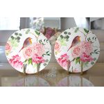 - Supla2li-2512-Gorsel2 - Realhomes Realhomes Renkli Kuş Motifli Dijital Baskılı Modern 2'li Yuvarlak Servis Altlığı - Supla Realhomes