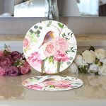 - Supla2li-2512-Gorsel3 - Realhomes Realhomes Renkli Kuş Motifli Dijital Baskılı Modern 2'li Yuvarlak Servis Altlığı - Supla Realhomes