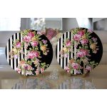 - Supla2li-2516-Gorsel2 - Realhomes Realhomes Siyah Beyaz Sütun Temalı Sümbül Motifli Modern 2'li Yuvarlak Servis Altlığı - Supla Realhomes