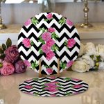 - Supla2li-2517-Gorsel1 - Realhomes Realhomes Zigzag Zebra Temalı Gül Motifli Modern 2'li Yuvarlak Servis Altlığı - Supla Realhomes