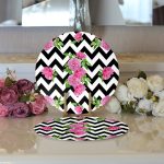 - Supla2li-2517-Gorsel3 - Realhomes Realhomes Zigzag Zebra Temalı Gül Motifli Modern 2'li Yuvarlak Servis Altlığı - Supla Realhomes