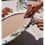 Realhomes Beyaz Temalı Palmiye Adası Dijital Baskılı Modern 2'li Yuvarlak Servis Altlığı - Supla Realhomes