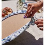 Realhomes Turkuaz Palmiye Çizimli Dijital Baskılı Modern 2'li Yuvarlak Servis Altlığı - Supla Realhomes