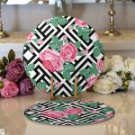 Realhomes Karışık Desenli Gül Dijital Baskılı Modern 2'li Yuvarlak Servis Altlığı - Supla Realhomes