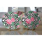 Realhomes Karışık Desenli Gül Dijital Baskılı Modern 2'li Yuvarlak Servis Altlığı - Supla Realhomes