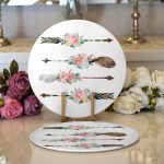 Realhomes Çiçekli Mızrak Motifli Dijital Baskılı Modern 2'li Yuvarlak Servis Altlığı - Supla Realhomes