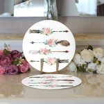 Realhomes Çiçekli Mızrak Motifli Dijital Baskılı Modern 2'li Yuvarlak Servis Altlığı - Supla Realhomes