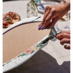 Realhomes Çiçekli Mızrak Motifli Dijital Baskılı Modern 2'li Yuvarlak Servis Altlığı - Supla Realhomes