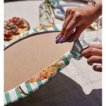 Realhomes Şerit Temalı Sardunya Dijital Baskılı Modern 2'li Yuvarlak Servis Altlığı - Supla Realhomes