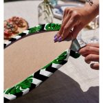 Realhomes Zigzag Zebra Temalı Yaprak Çizimli Dijital Baskılı Modern 2'li Yuvarlak Servis Altlığı - Supla Realhomes