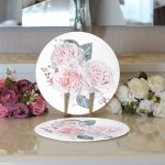 Realhomes Soluk Çiçek Motifli Modern Dijital Baskılı 2'li Yuvarlak Servis Altlığı - Supla Realhomes