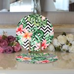 Realhomes Zigzag Zebra Desenli Dijital Baskılı Modern 2'li Yuvarlak Servis Altlığı - Supla Realhomes