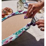 Realhomes Turkuaz Temalı Eflatun Çiçek Desenli Modern 2'li Yuvarlak Servis Altlığı - Supla Realhomes