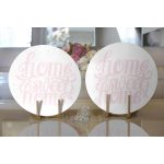 Realhomes Pudra Home Sweet Home Dijital Baskılı Modern 2'li Yuvarlak Servis Altlığı - Supla Realhomes