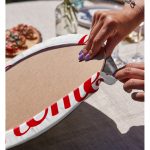 Realhomes Kırmızı Home Sweet Home Dijital Modern 2'li Yuvarlak Servis Altlığı - Supla Realhomes