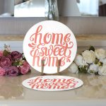 - Supla2li-2561-Gorsel3 - Realhomes Realhomes Nar Renk Home Sweet Home Dijital Baskılı Modern 2'li Yuvarlak Servis Altlığı - Supla Realhomes