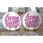 Realhomes Eflatun Home Sweet Home Dijital Baskılı Modern 2'li Yuvarlak Servis Altlığı - Supla Realhomes