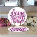 Realhomes Eflatun Home Sweet Home Dijital Baskılı Modern 2'li Yuvarlak Servis Altlığı - Supla Realhomes