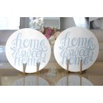 Realhomes Mavi Home Sweet Home Modern 2'li Yuvarlak Servis Altlığı - Supla Realhomes