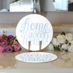 Realhomes Mavi Home Sweet Home Modern 2'li Yuvarlak Servis Altlığı - Supla Realhomes