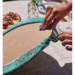 Realhomes Yağlı Boya Yeşil Ağaç Motifleri Dijital Baskılı Modern 2'li Yuvarlak Servis Altlığı - Supla Realhomes