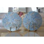 - Supla2li-3002-Gorsel2 - Realhomes Realhomes Yağlı Boya Mavi Ağaç Motifleri Dijital Baskılı Modern 2'li Yuvarlak Servis Altlığı - Supla Realhomes