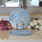 - Supla2li-3002-Gorsel3 - Realhomes Realhomes Yağlı Boya Mavi Ağaç Motifleri Dijital Baskılı Modern 2'li Yuvarlak Servis Altlığı - Supla Realhomes