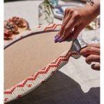 Realhomes Kanaviçe Motifli Yılbaşı Temalı Dijital Baskılı Modern 2'li Yuvarlak Servis Altlığı - Supla Realhomes